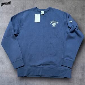 Nike Jim Beam Mens Size M Crewneck Sweatshirt Pullover Blue New NWT